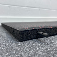12m² Red Fleck Midweight Rubber Tile Gym Flooring Pack - 30mm