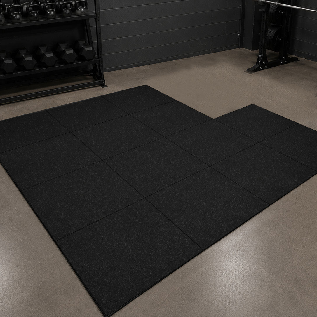 14m² Grey Fleck Rubber Tile Gym Flooring Pack - 20mm