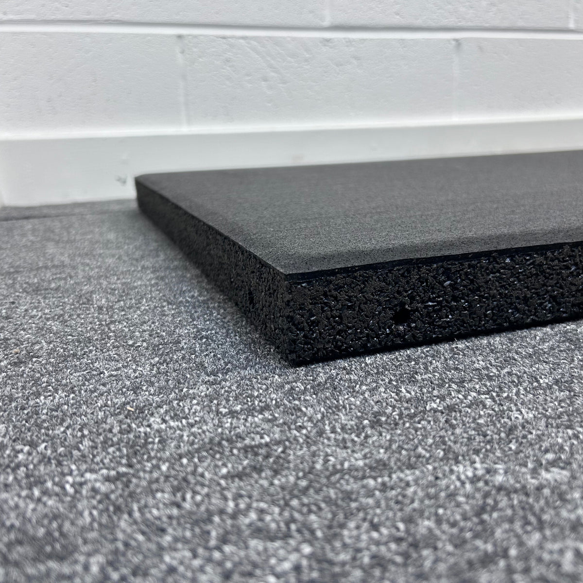 22m² Black Heavyweight Rubber Tile Gym Flooring Pack - 43mm Thick