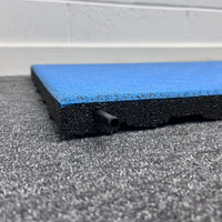 6.5m² Pure Blue Gym Floor Pack - Midweight Rubber Tile - 30mm Thick