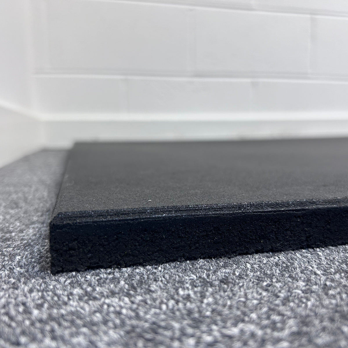 7m² Black Solid Gym Floor Pack - Rubber Tile - 20mm Thick