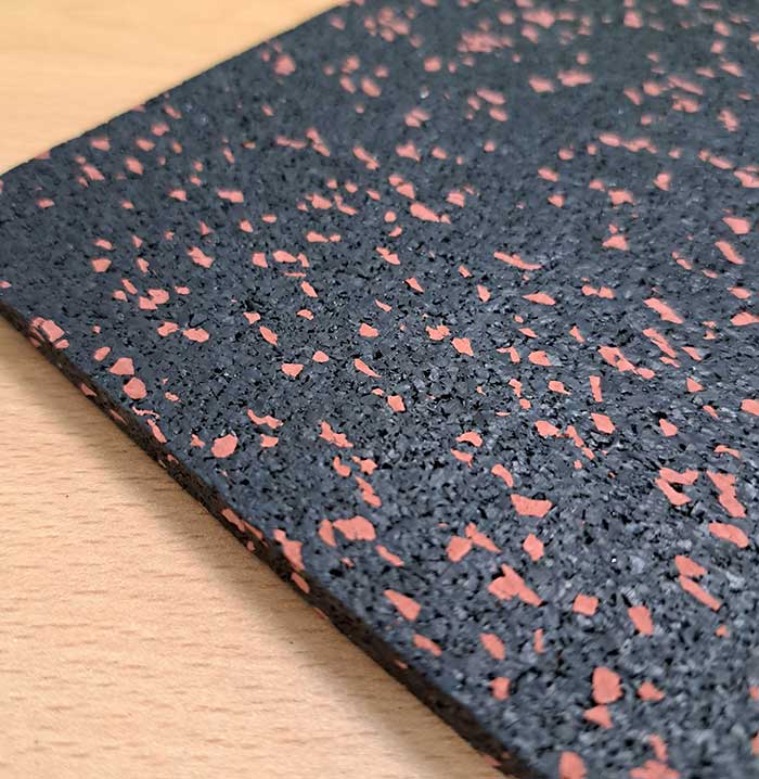 34.5m² Red Fleck Gym Floor Pack - Lightweight Rubber Roll - 6mm Thick