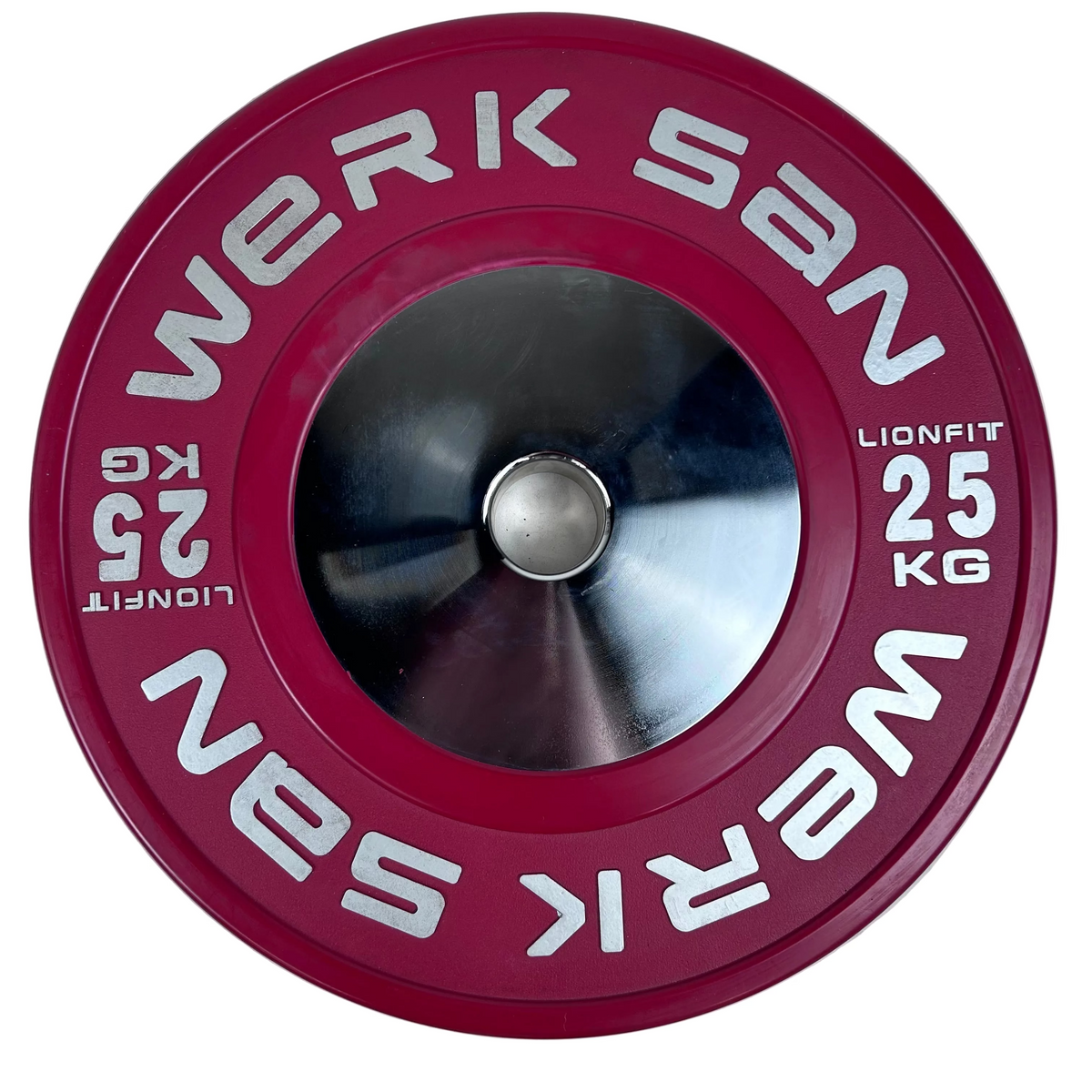 Werksan 25kg Coloured Lionfit Training Disc - Silver Writing (Pair)