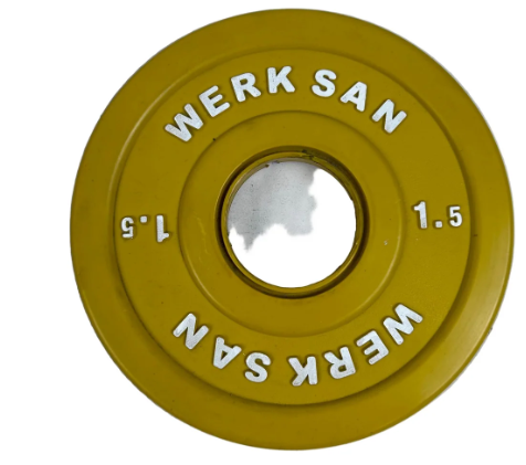Werksan small coloured rubber training discs 2kg (1 pc)