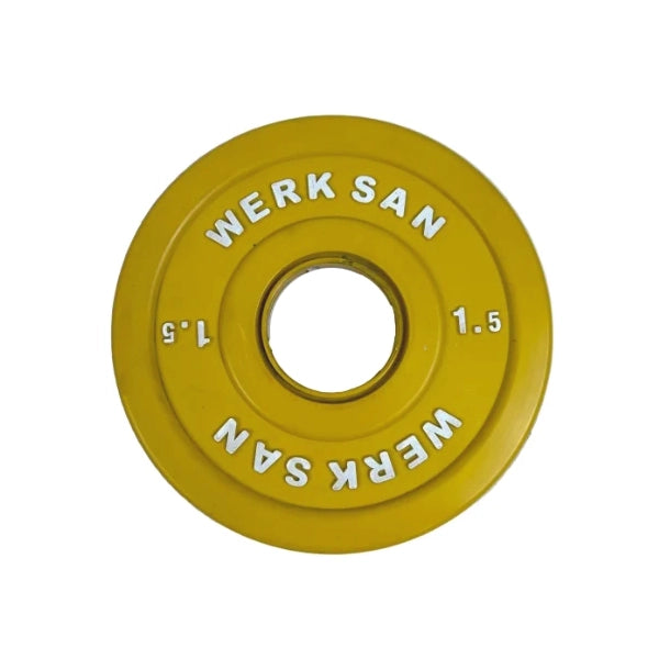 Werksan small coloured rubber training discs 2kg (1 pc)