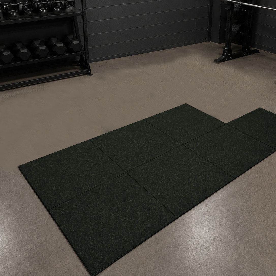 7m² Green Fleck Solid Rubber Tile Gym Flooring Pack - 20mm Thick